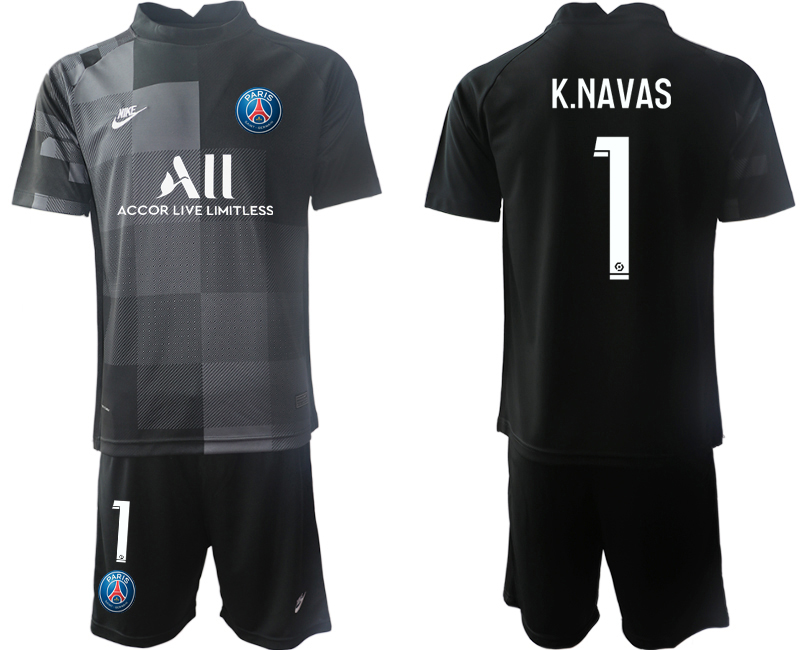 Men 2021-2022 Club Paris St German black goalkeeper #1 Soccer Jersey